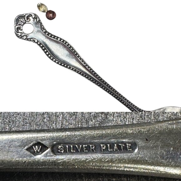 Repurposed Silver-Plated Spoon 6MM Citrine Cocktail Artisan Boho Metalwork Sz 8 - Picture 14 of 16